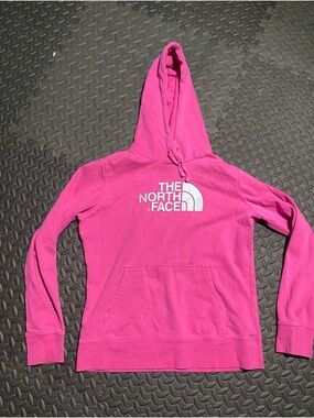 The North Face Hot Pink Women's Hoodie with White Logo Tag